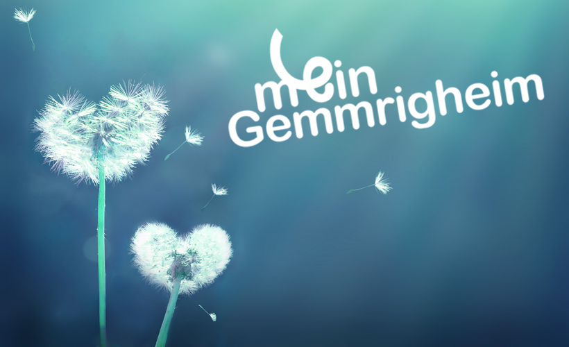 Pusteblume in Herzform und Schriftzug mein Gemmrigheim